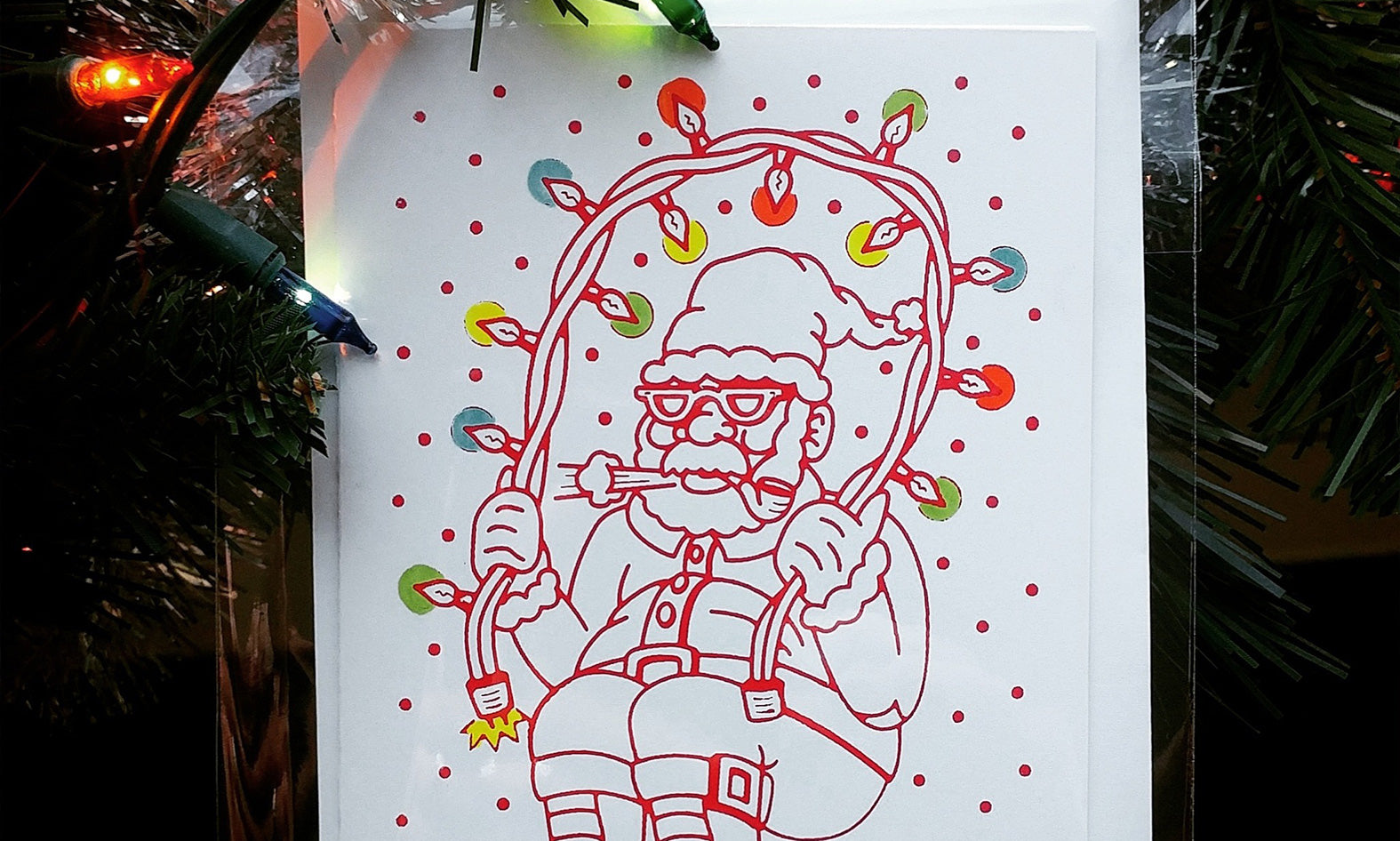 "Jump Rope Santa" Greeting Card